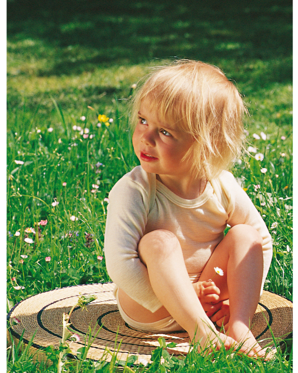 Alternativ vy av Body i 70/30 ekologisk merinoull/silke - Naturvit
