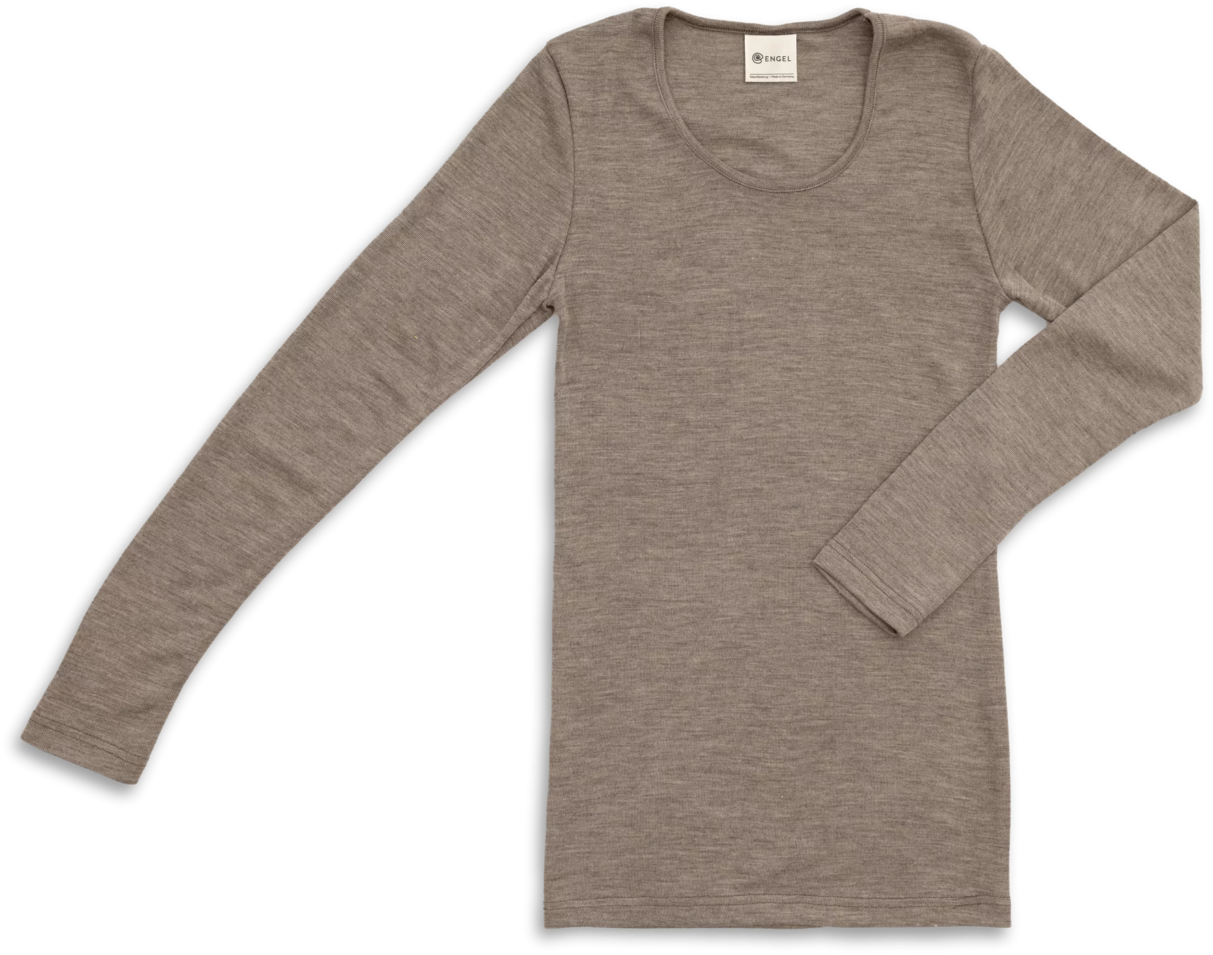 Tröja i 70/30 ekologisk merinoull/silke - Valnöt