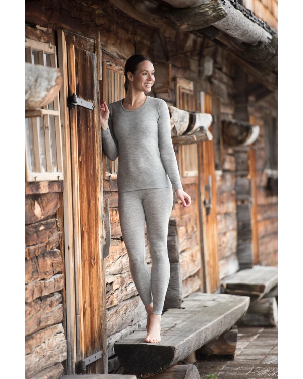 Tröja i 70/30 ekologisk merinoull/silke - Ljusgrå