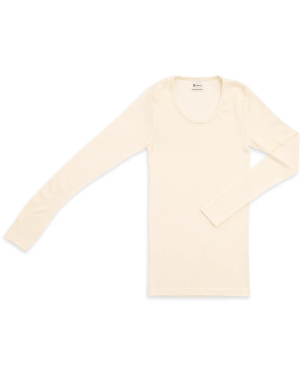 Tröja i 70/30 ekologisk merinoull/silke - Naturvit