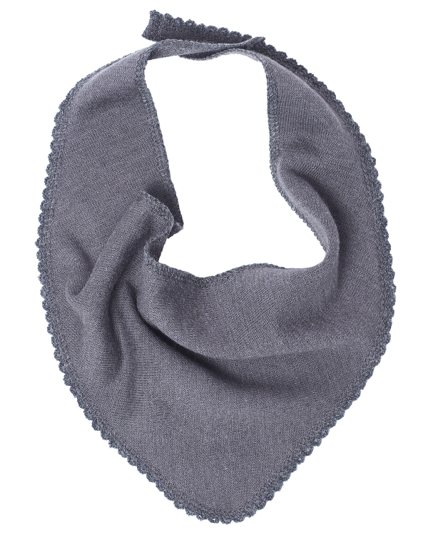 Babysjal/Dregelscarf i 70/30 ekologisk ull/silkefrotté - Grå