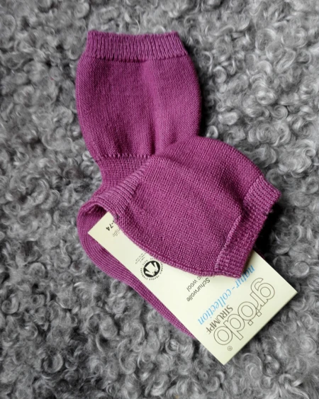 Alternativ vy av Babystrumpa i 100% ekologisk merinoull - Gammelrosa - Grödo