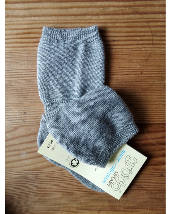 Babystrumpa i 100% ekologisk merinoull - Grå - Grödo