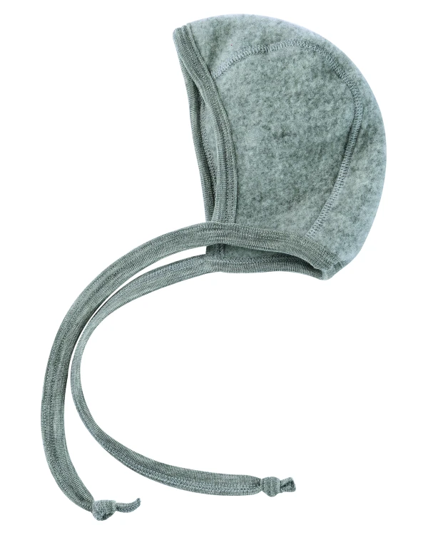 Babymössa ekologisk ullfleece - 100% merinoull - Gråmelerad