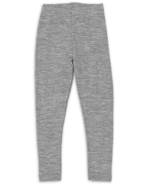 Barnleggings i 70/30 ekologisk merinoull/silke - Ljusgrå