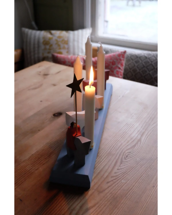 Staffansljusstake / Adventljusstake - Hantverk från Delsbo