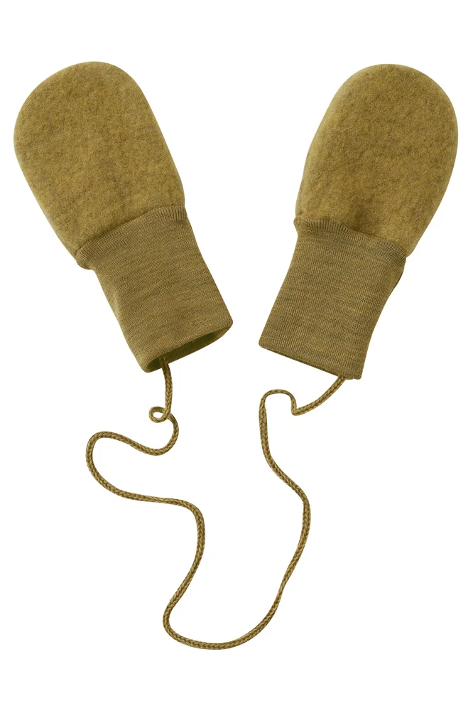 Babyvantar ullfleece – 100% ekologisk merinoull - Saffranmelerad