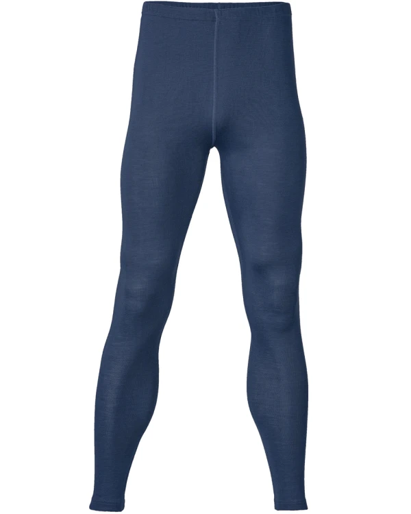 Långkalsong i 70/30 ekologisk merinoull/silke – Marinblå