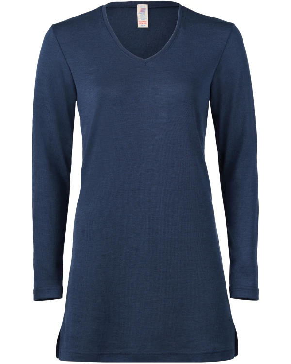 Tunika i 70/30 ekologisk merinoull/silke – Marinblå