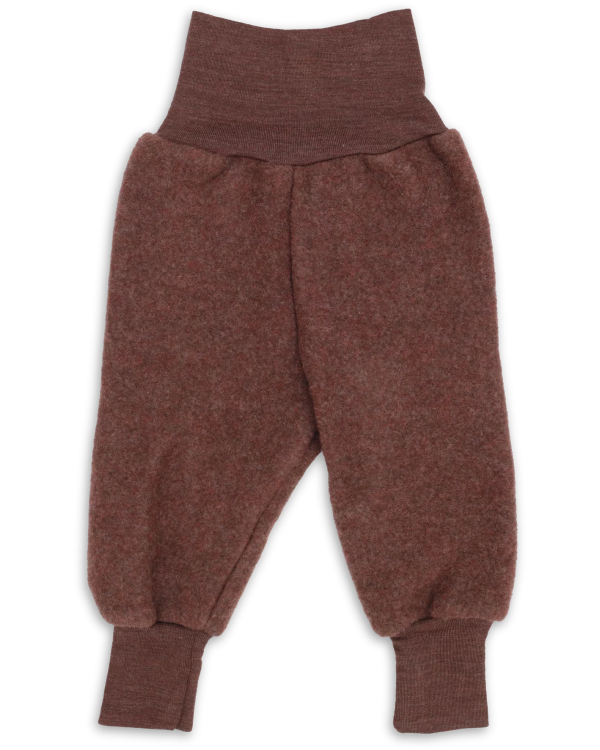 Ullfleecebyxa i 100 % ekologisk merinoull - Kanelmelerad
