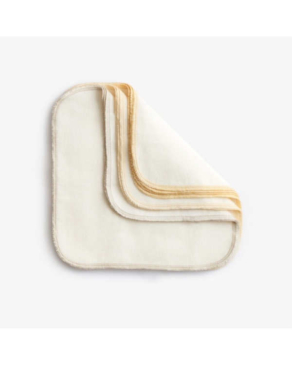 Tvättlappar - Ekologisk bomullsflanell - 10 pack - Gul