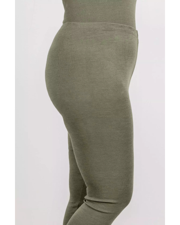 Alternativ vy av Leggings i 70/30 ekologisk merinoull/silke - Oliv