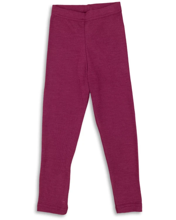 Barnleggings i 70/30 ekologisk merinoull/silke – Orkidé