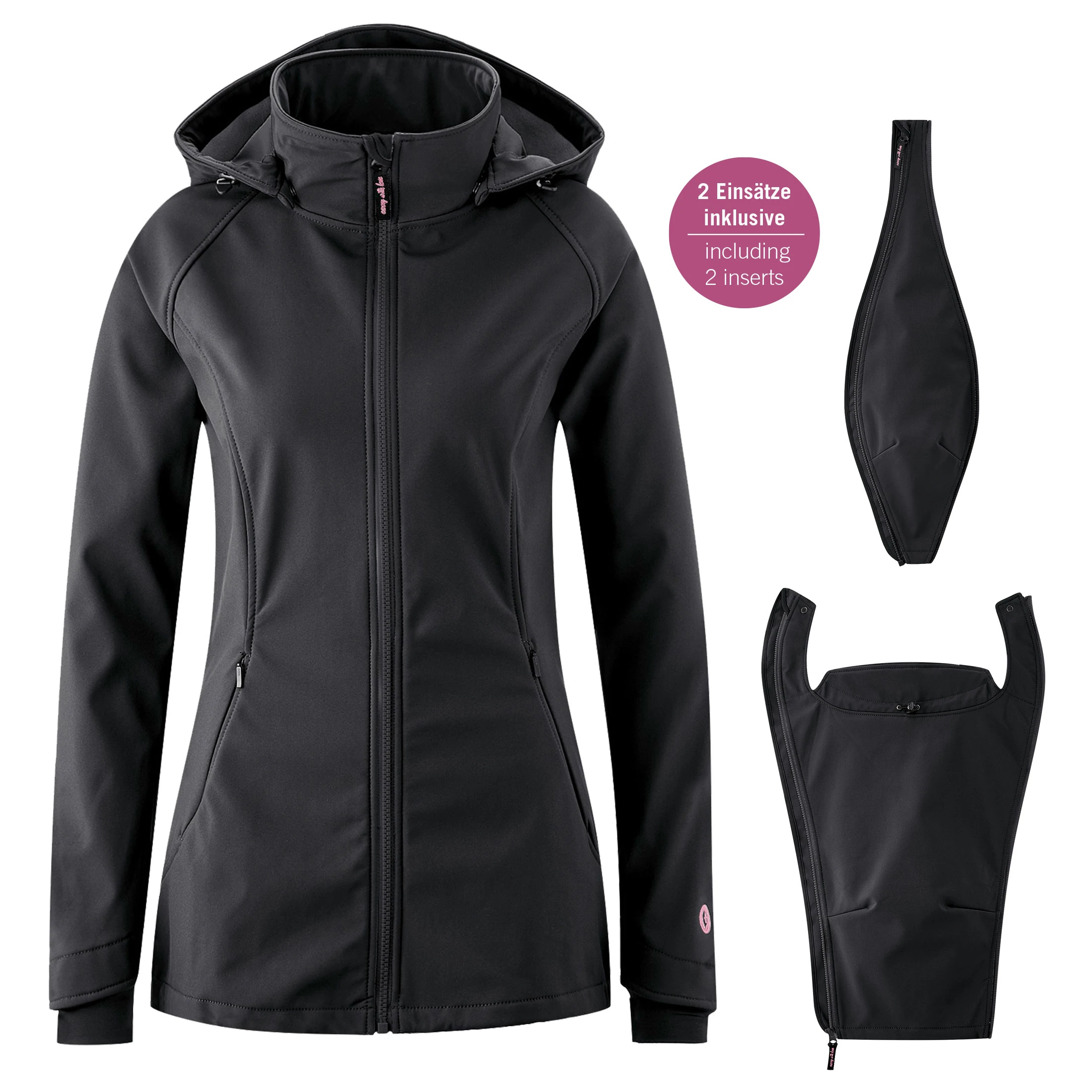Mamalila - Softshell Babywearing Jacket Allrounder - Black - Bild 2