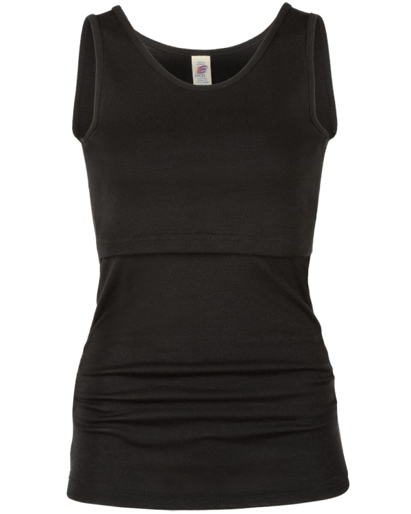 Amningslinne i 70/30 ekologisk merinoull/silke - Svart