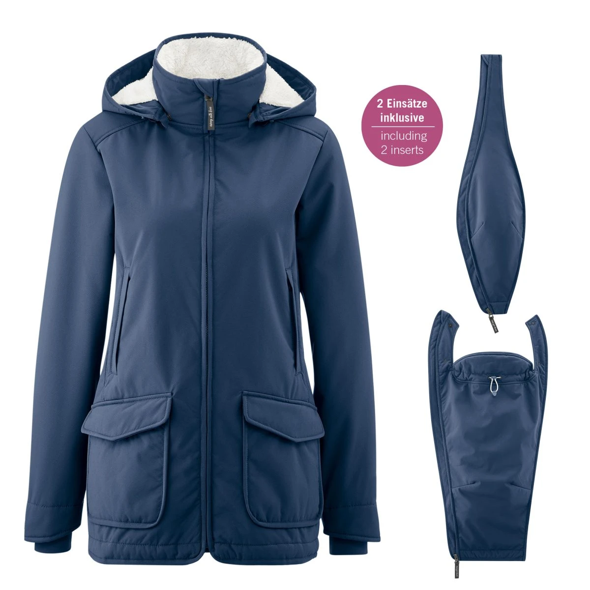 Allweather Babywearing Jacket Cosy Allrounder - Navy - Medium - Mamalila - Bild 13