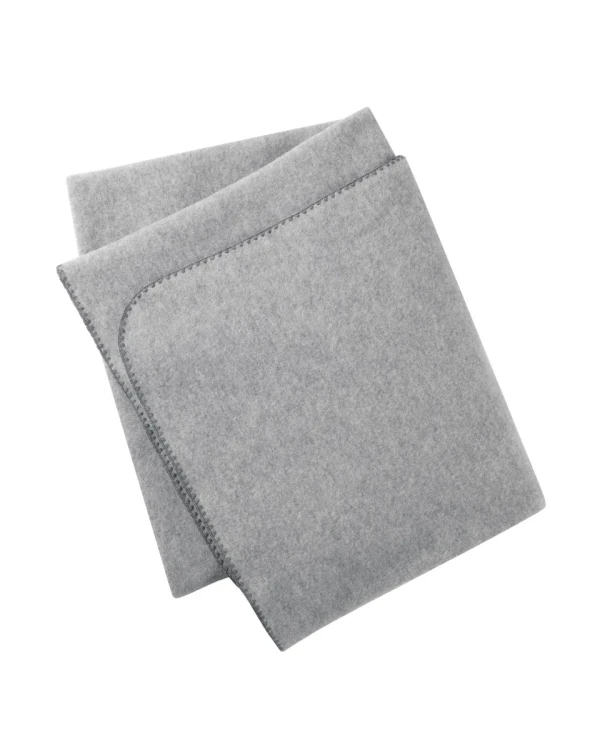 Ullfleecefilt – 100 % ekologisk merinoull – Ljusgrå - 150 x 180 cm