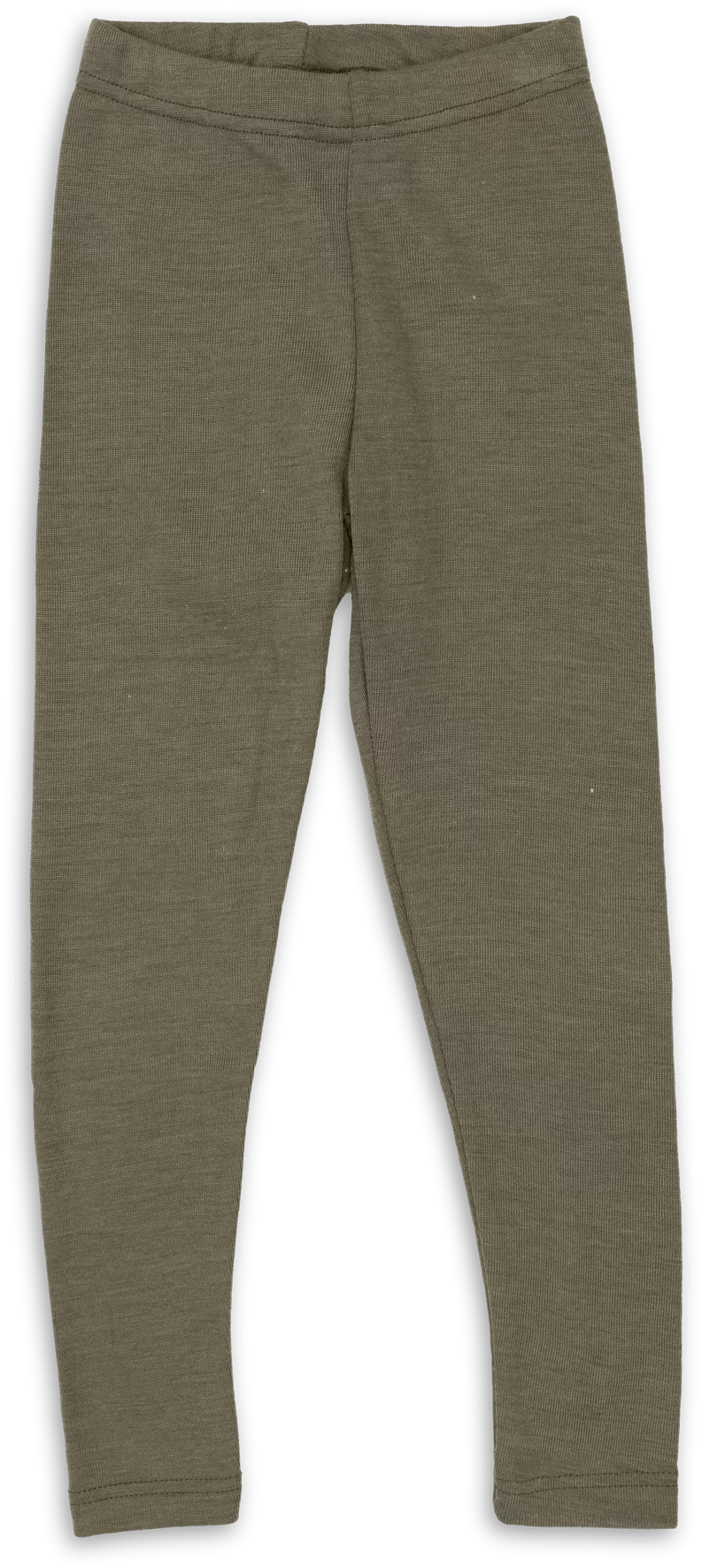 Barnleggings i 70/30 ekologisk merinoull/silke - Oliv