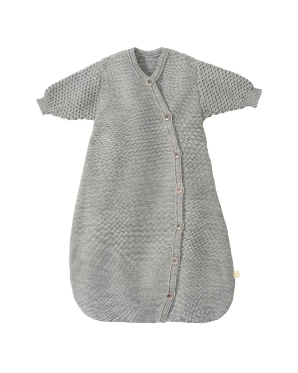 Stickad sovpåse i 100 % ekologisk merinoull – Grey - Disana