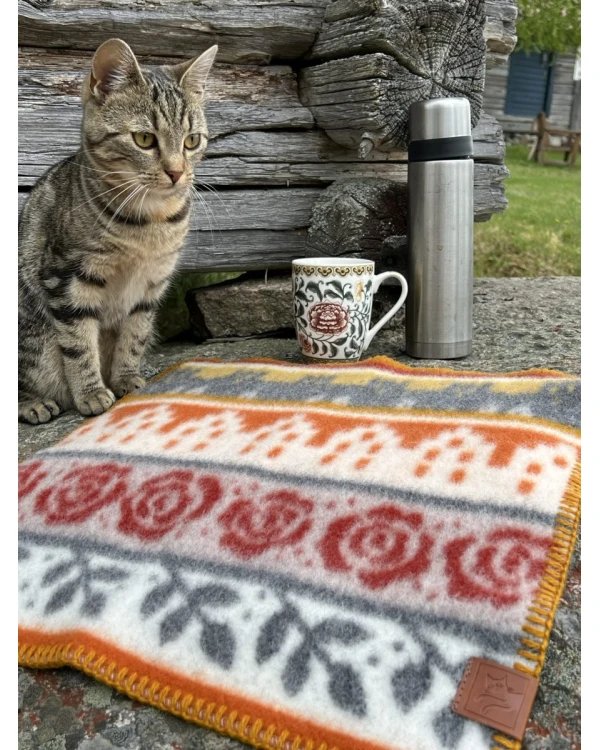 Sittunderlag VISBY – Brun/Rost/Ockra – 100 % norsk ekologisk ull