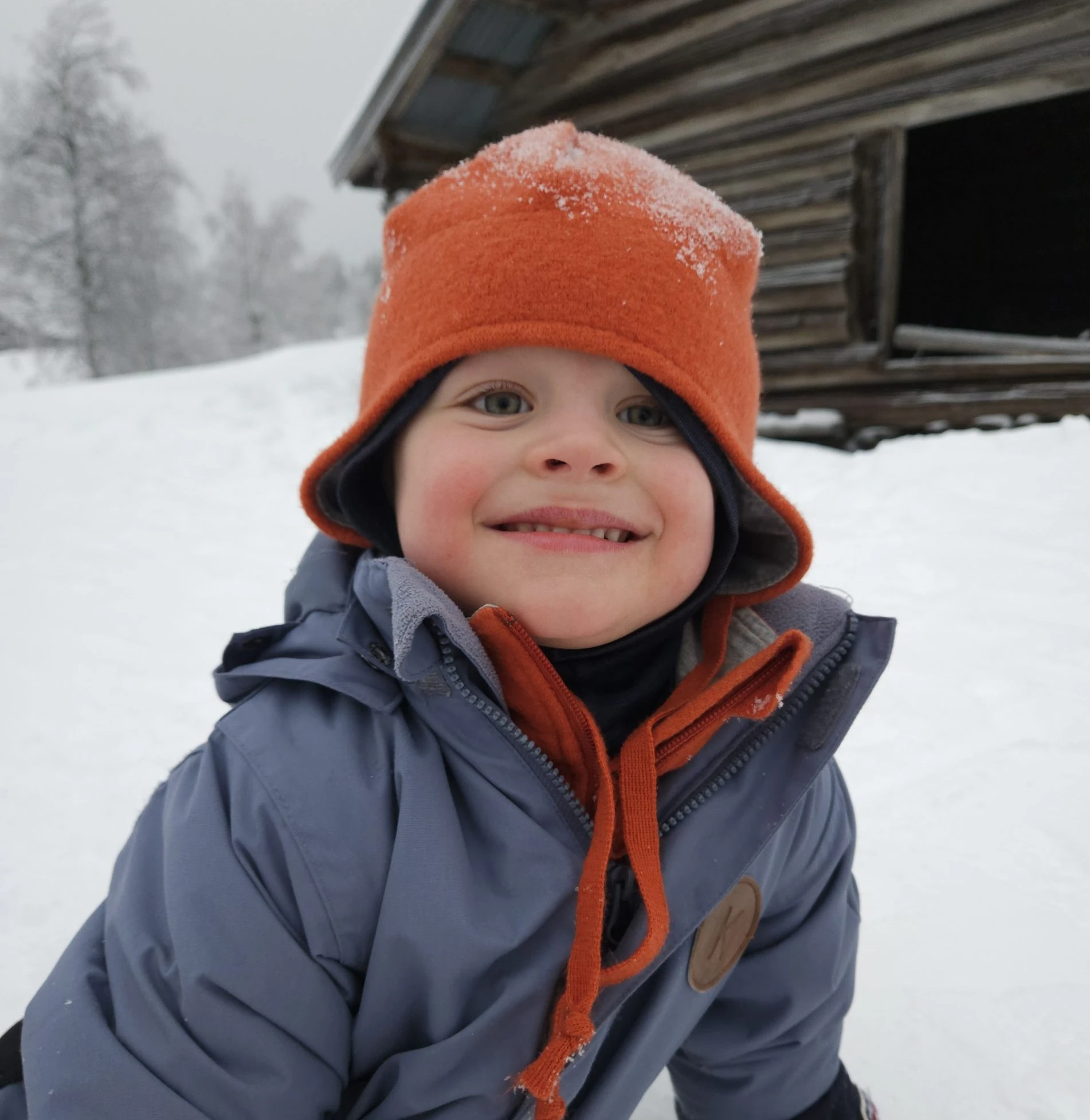 Ekologisk mössa i 100 % kokt merinoull - Orange - Disana - Bild 2