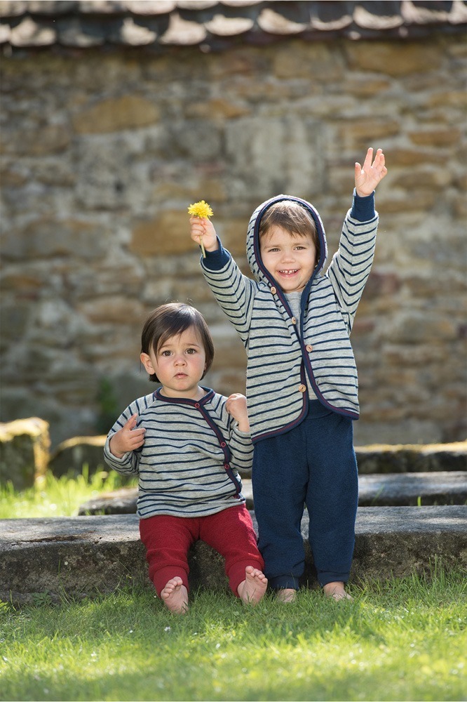 Ullfrottétröja med omlottknäppning - 86/92 - Bild 2