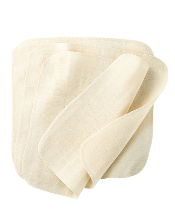 Alternativ vy av Muslin Tvättlappar i ekologisk bomull - 5-pack - Natur - Disana