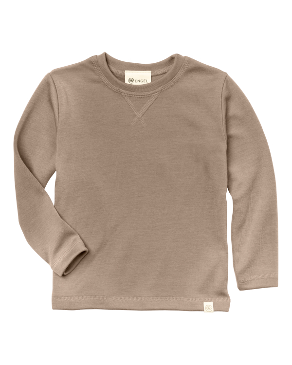 Sweatshirt i 70/30 ekologisk merinoull/silke - Sand