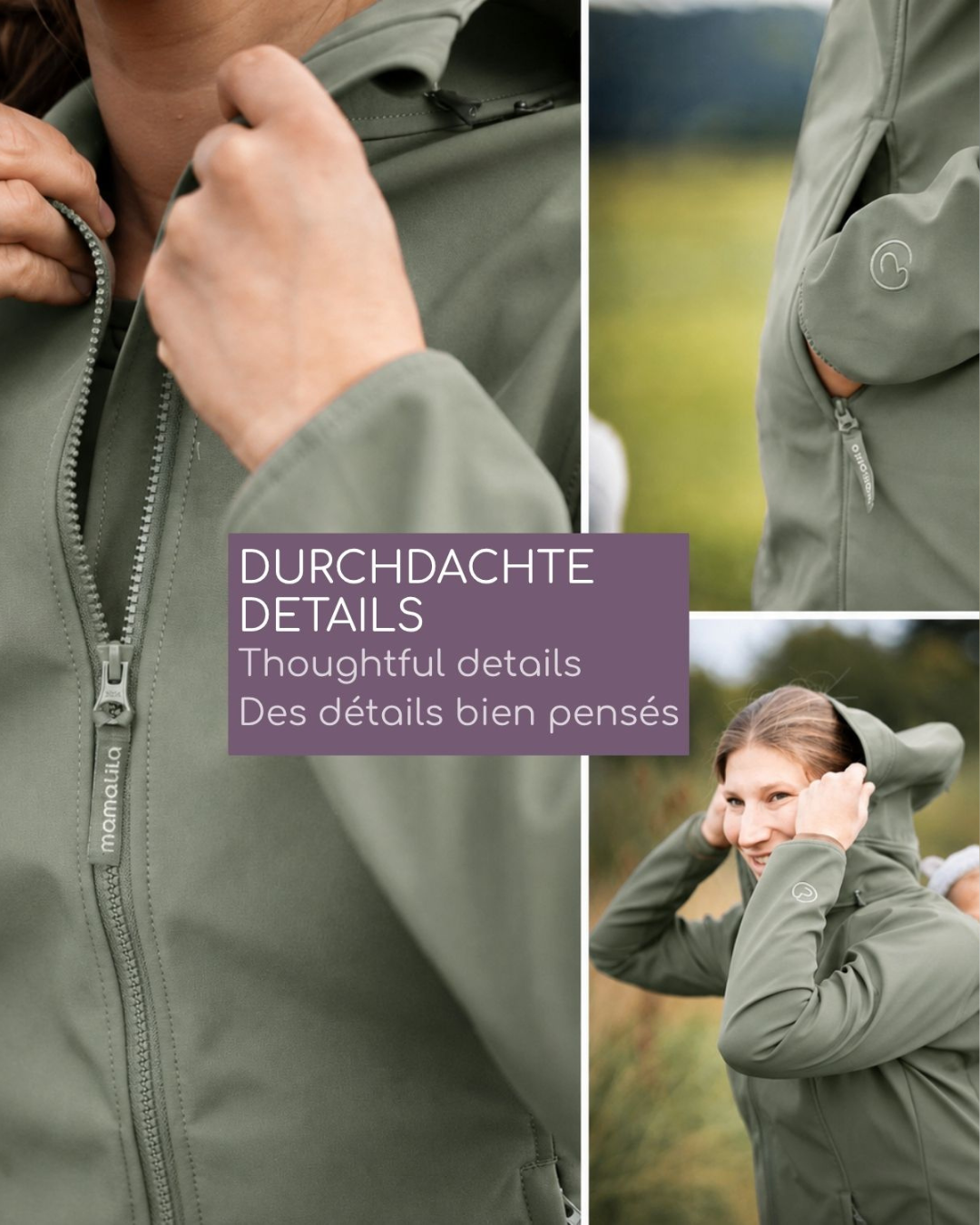 Mamalila - Softshell Babywearing Jacket Allrounder fit - Agave - Bild 4