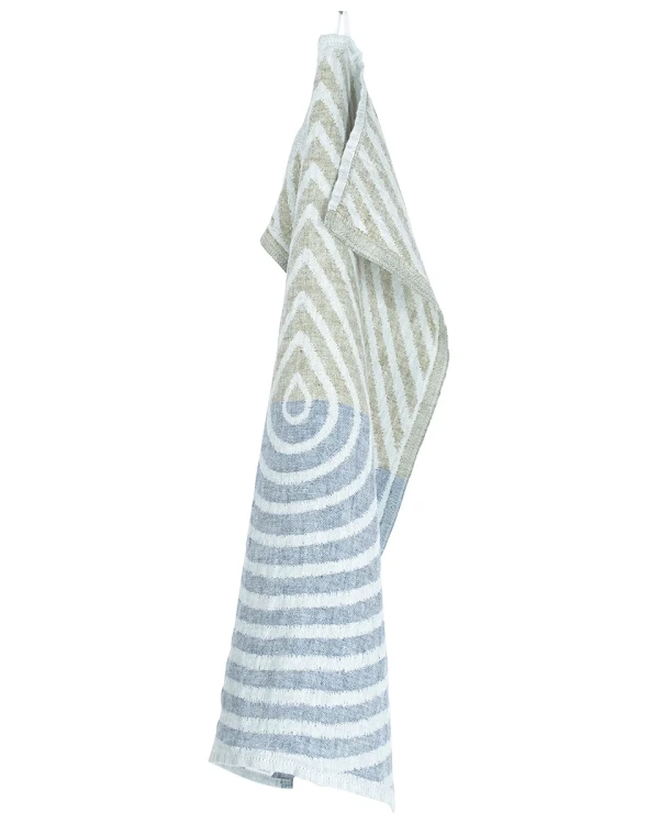 Linnehandduk i 100 % lin – 46 × 70 cm – METSÄLAMPI – grå, blåbär & oliv – Lapuan Kankurit