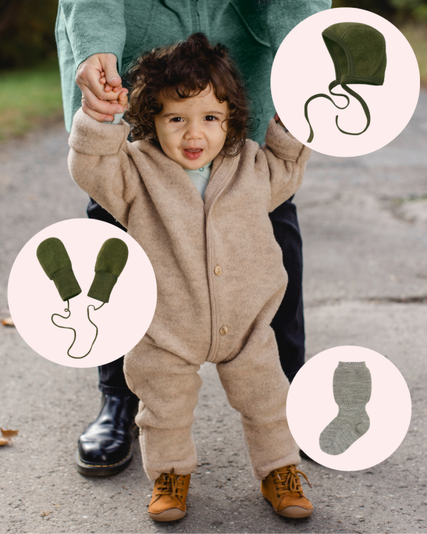 Overallpaket - Vinterbäbis - Sand & Oliv - 4 artiklar