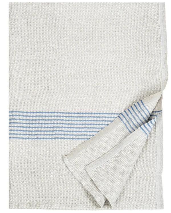 Badhandduk i 100 % lin – 85 × 180 cm – PURO – linne & blå – Lapuan Kankurit
