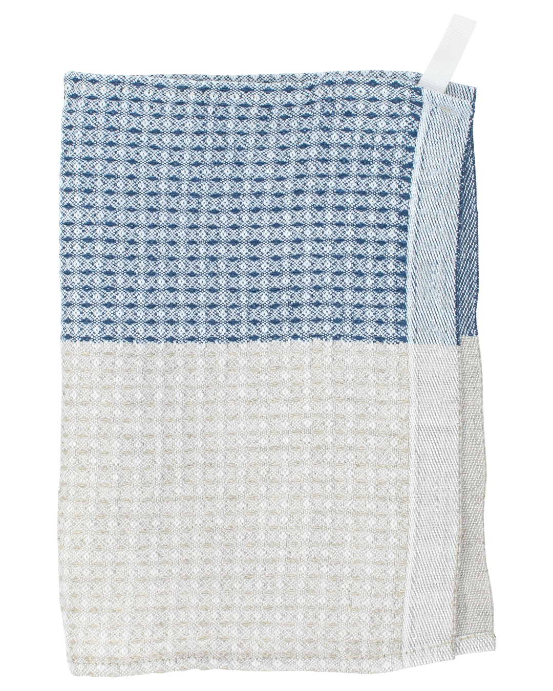 Disktrasa/Handduk i tencel, lin & bomull – 25 × 32 cm – EEVA – linne & blå – Lapuan Kankurit