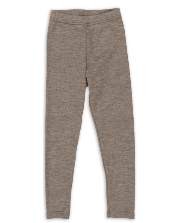 Barnleggings i 70/30 ekologisk merinoull/silke - Valnöt